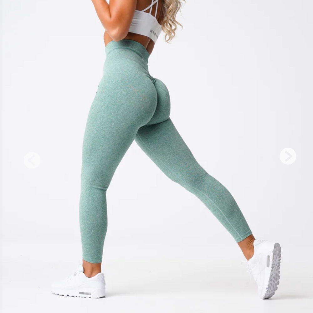 NVGTN sage green scrunch leggings